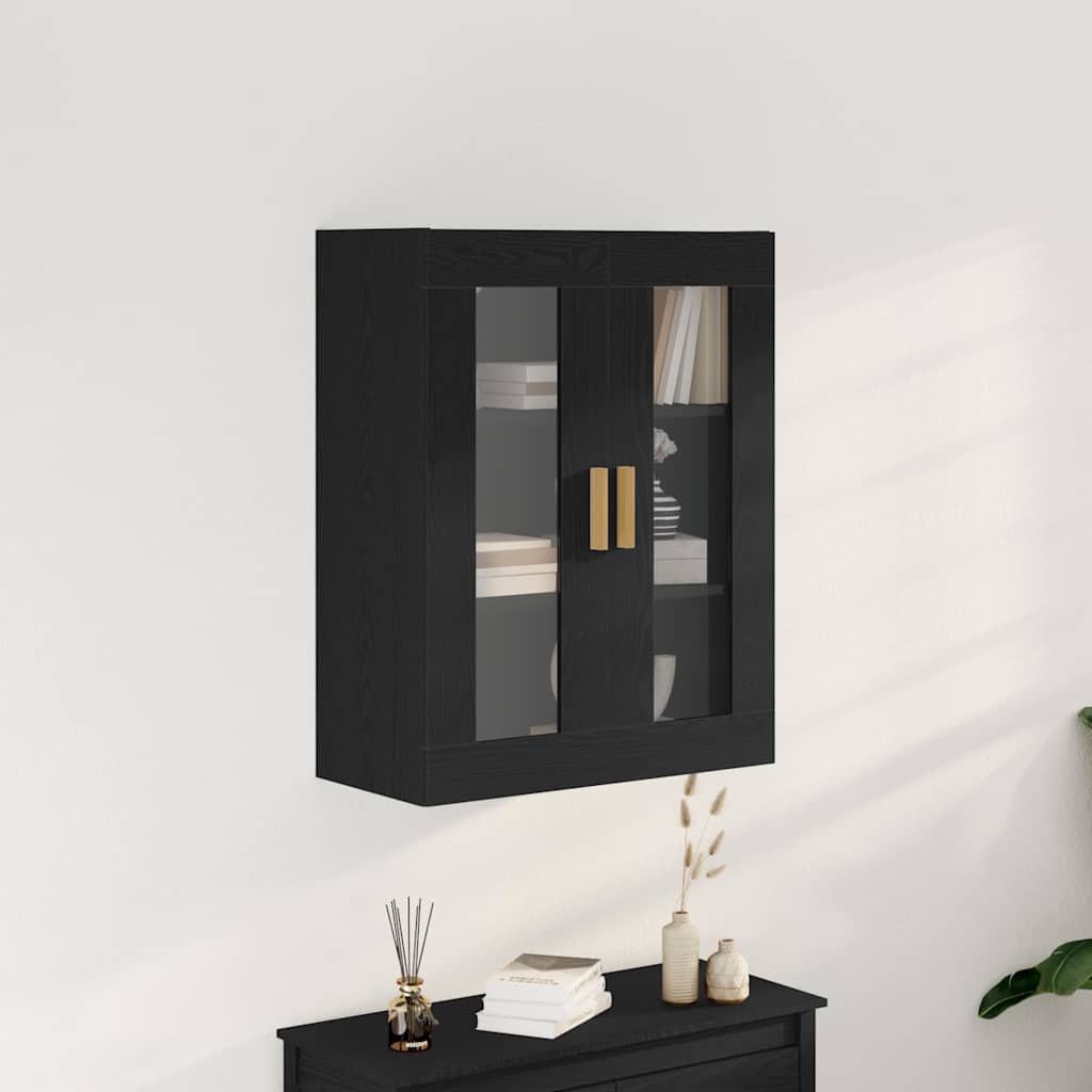 Vægskab Vægmonteret Sort eg 69,5 x 34 x 90 cm Konstrueret træ