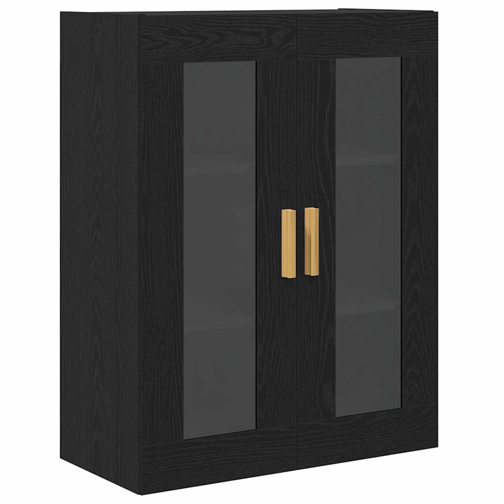 Vægskab Vægmonteret Sort eg 69,5 x 34 x 90 cm Konstrueret træ