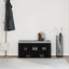 skobænk sort egetræ 100x35x45 cm konstrueret træ
