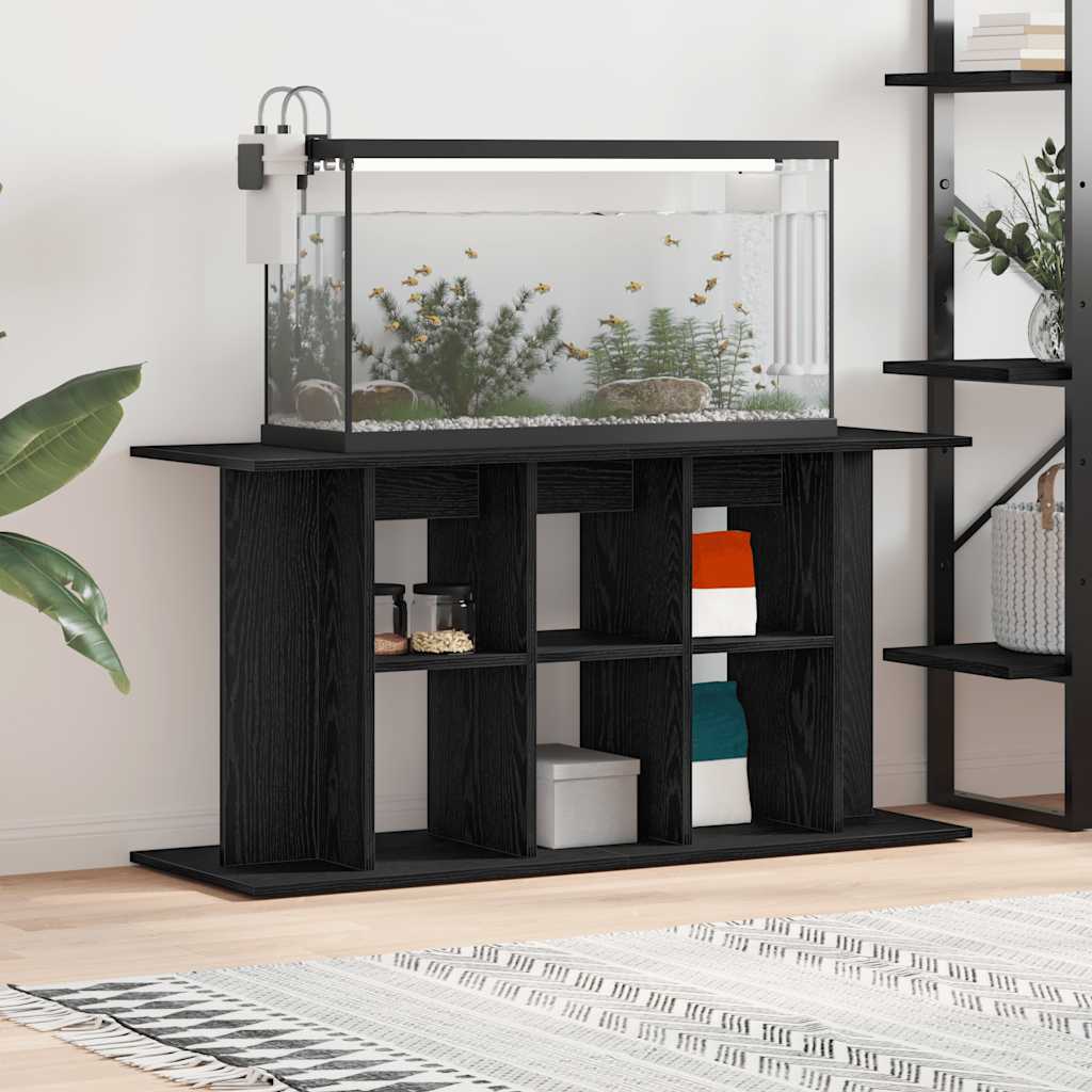 akvariestativ sort egetræ 120x40x60 cm konstrueret træ billede