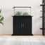 akvariestativ sort egetræ 81x36x73 cm konstrueret træ
