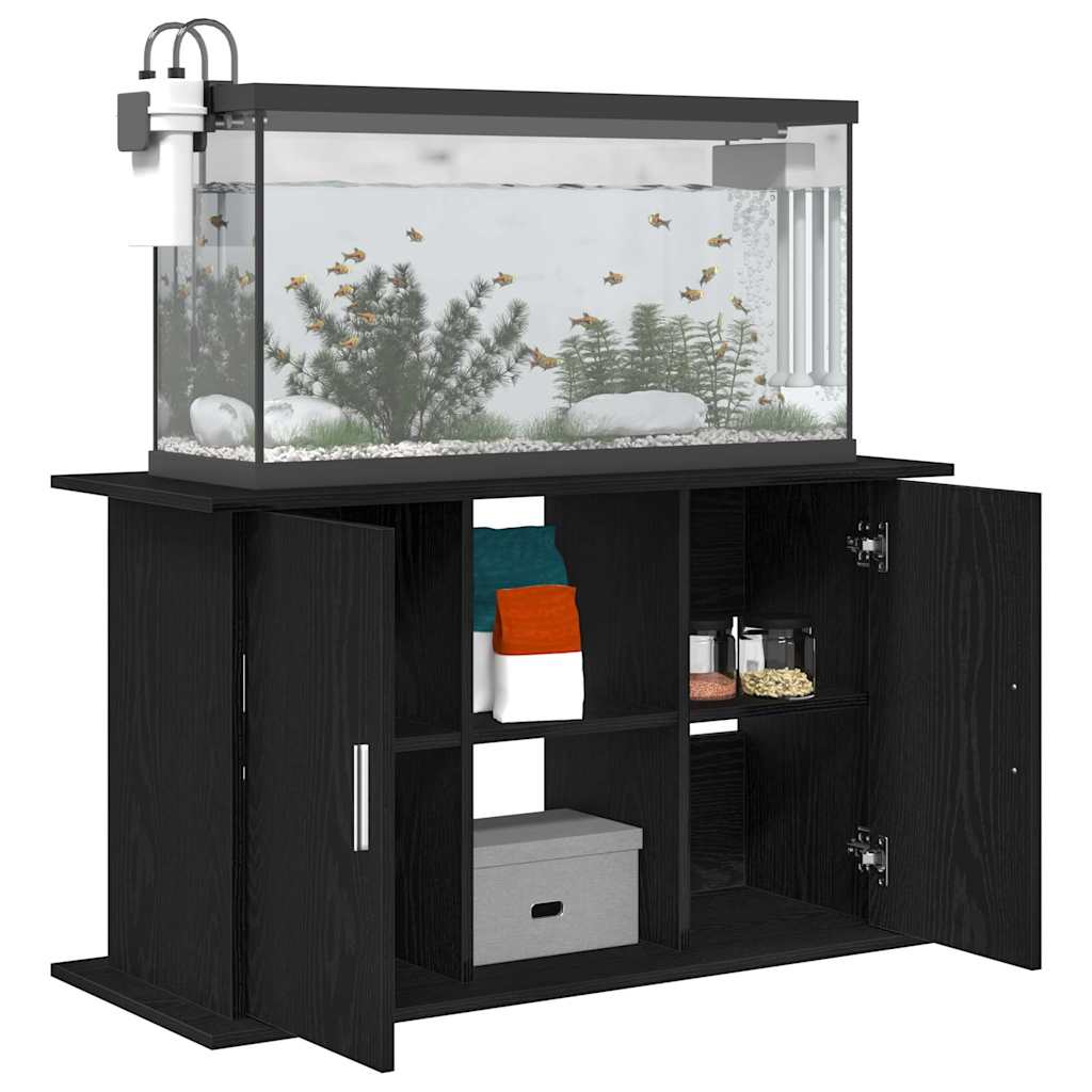 akvariestativ sort egetræ 101x41x58 cm konstrueret træ