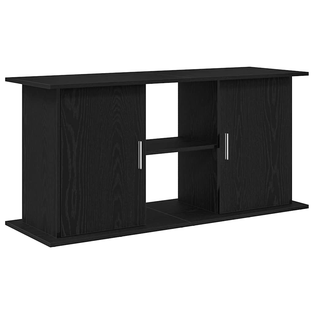 akvariebord 121x41x58 cm konstrueret træ sort egetræsfarve