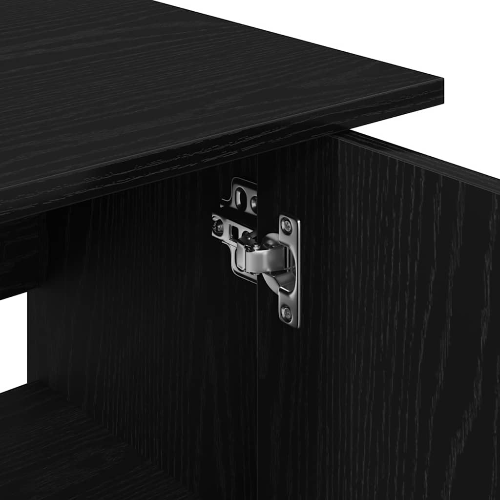 akvariestativ sort egetræ 81x36x73 cm konstrueret træ