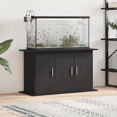 akvariestativ sort egetræ 101x41x58 cm konstrueret træ