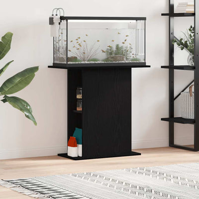 akvariestativ sort egetræ 75x36x72,5 cm konstrueret træ