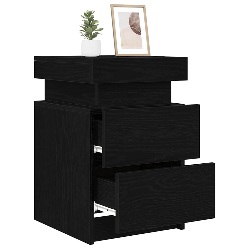 Natskab 2 stk. Sort eg 35 x 39 x 55 cm Konstrueret træ