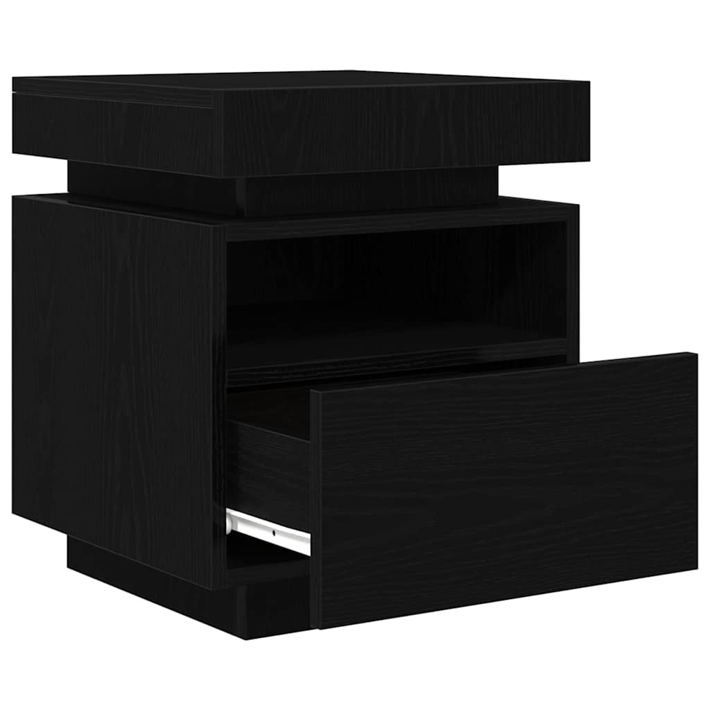 Natskab 2 pcs Sort eg 40 x 39 x 48,5 cm Konstrueret træ