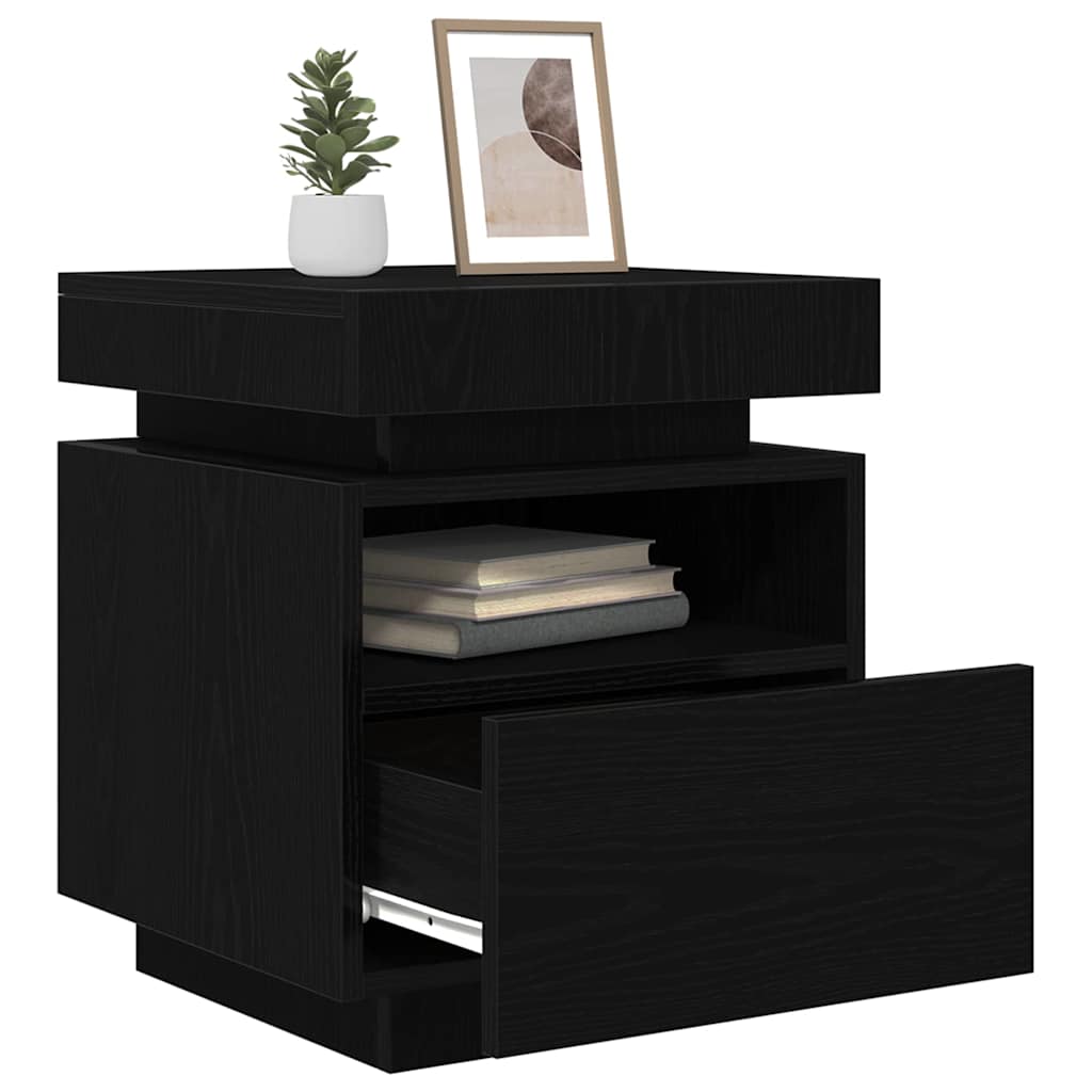 Natskab 2 pcs Sort eg 40 x 39 x 48,5 cm Konstrueret træ