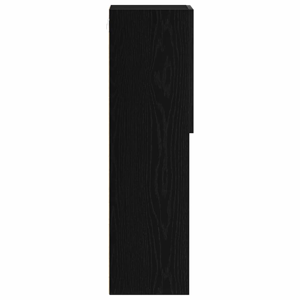 TV-møbelsæt med LED Sort eg 30,5 x 30 x 102 cm Konstrueret træ