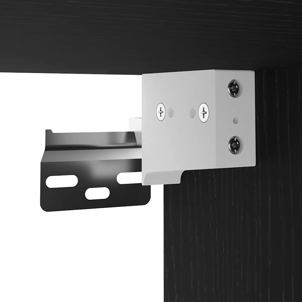 TV-møbelsæt 2 pcs Sort eg 30,5 x 30 x 102 cm Konstrueret træ