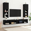 TV-møbelsæt 2 pcs Sort eg 30,5 x 30 x 102 cm Konstrueret træ