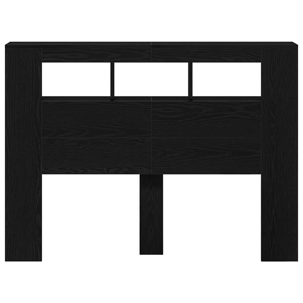 LED sengegavl Sort eg 140 x 18,5 x 103,5 cm Konstrueret træ