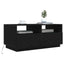 sofabord med LED-lys 90x49x40 cm sort egetræsfarve