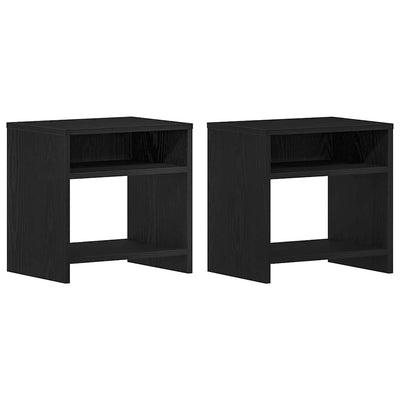 sengeborde 2 stk. 40x30x40 cm konstrueret træ sort egetræsfarve