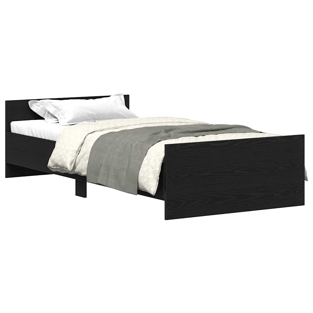 sengeramme 100x200 cm uden madras konstrueret træ sort eg