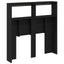 sengegavl med opbevaring og LED-lys 100x17x102 cm sort eg