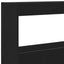 sengegavl med opbevaring og LED-lys 180x17x102 cm sort eg