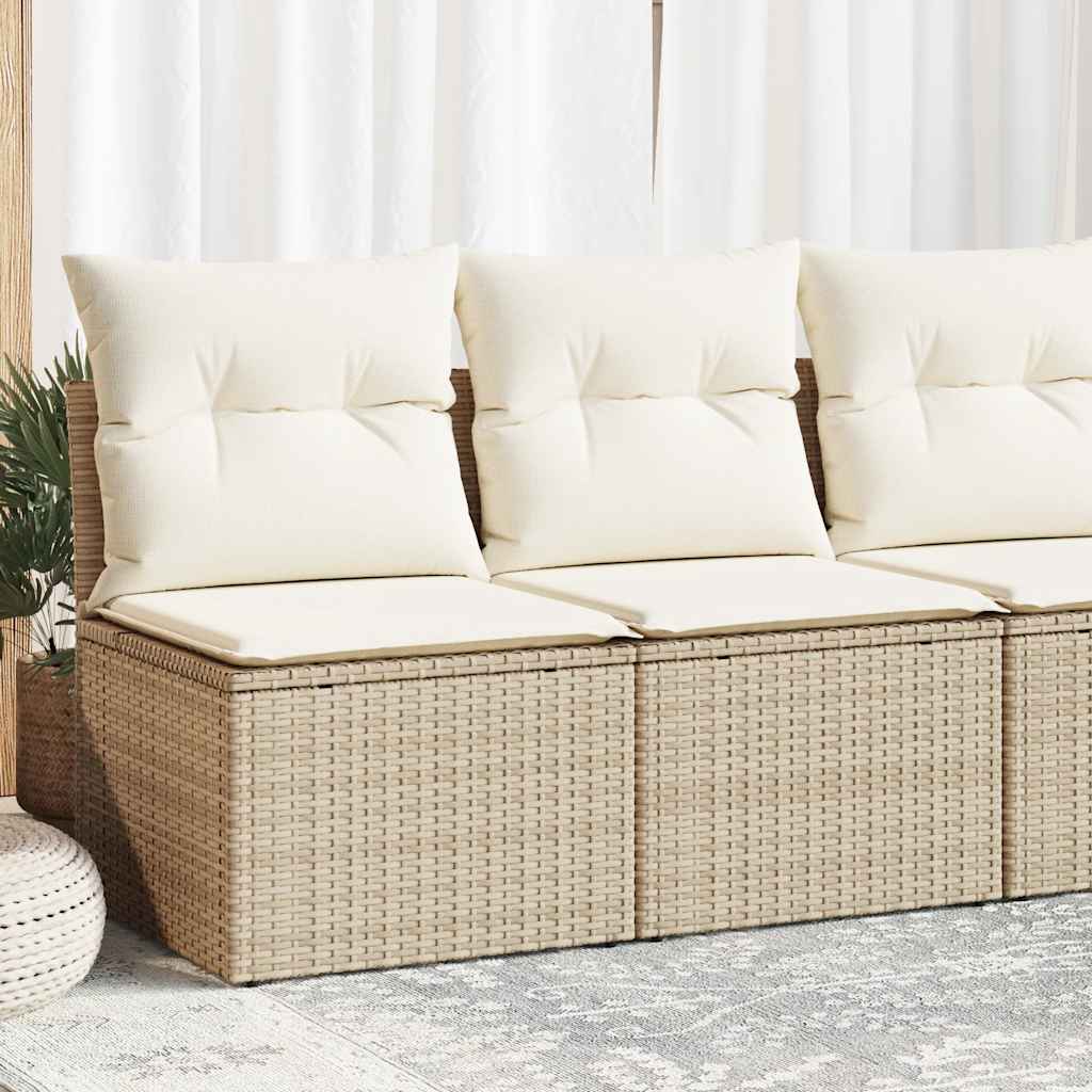 sofasæt til haven 2 dele med hynder polyrattan akacietræ beige