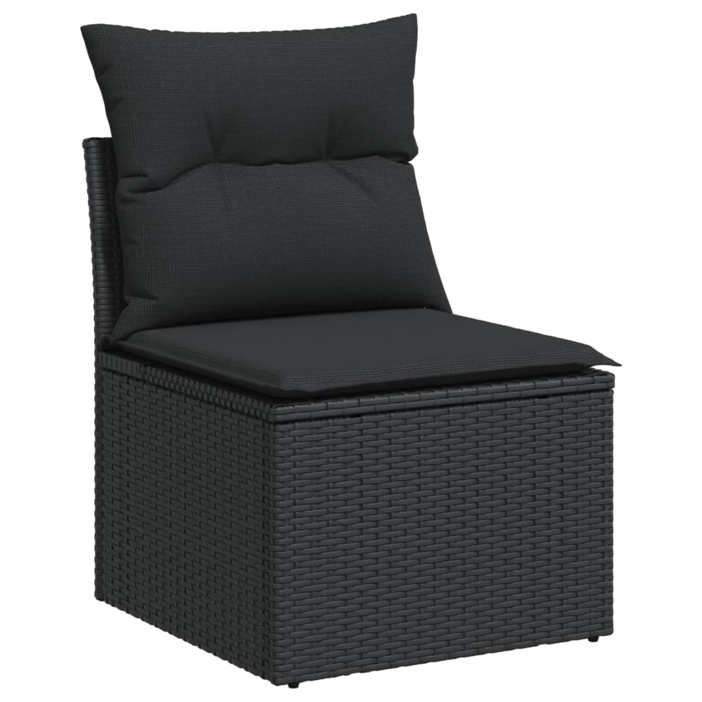 sofasæt til haven 4 dele med hynder polyrattan sort