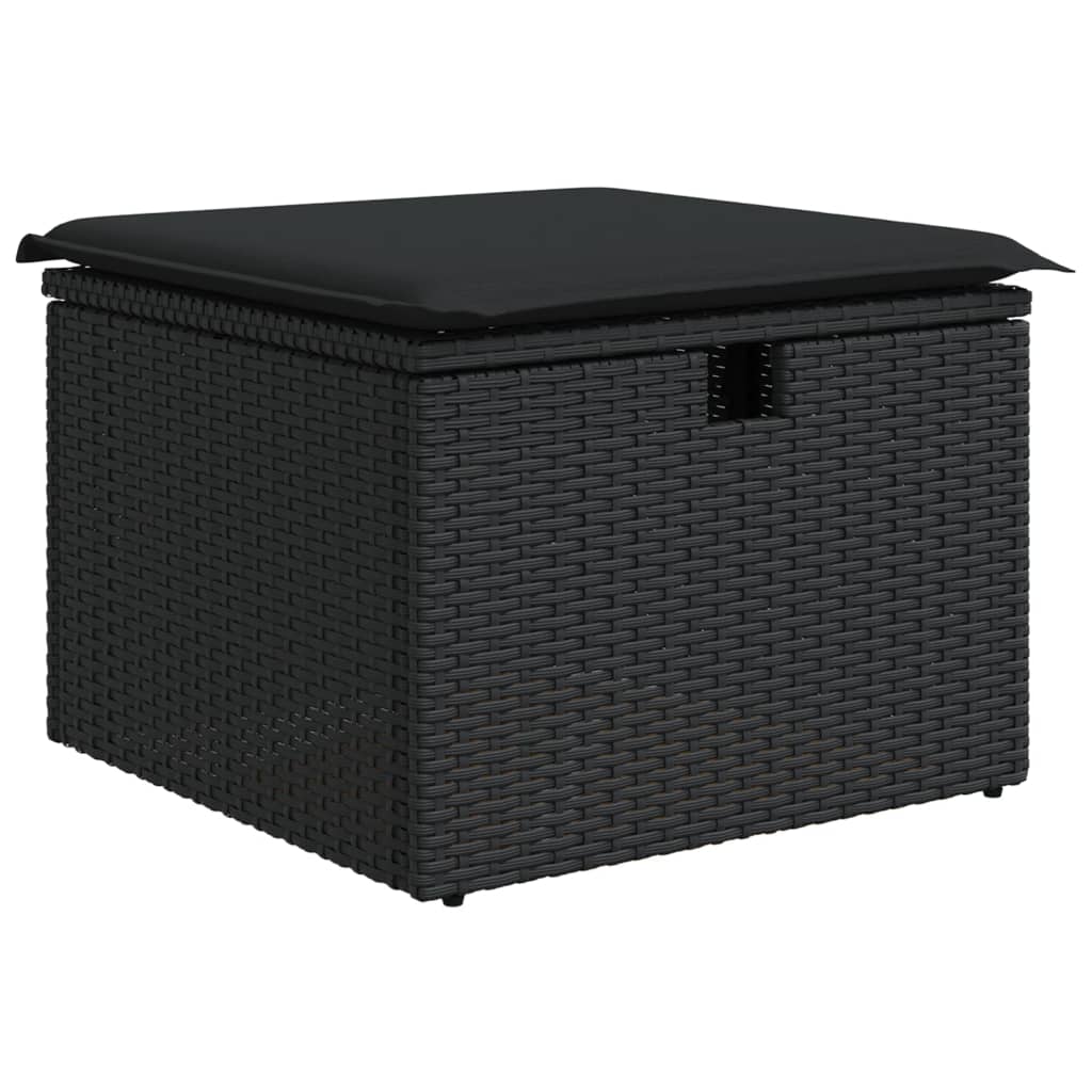 sofasæt til haven 4 dele med hynder polyrattan sort