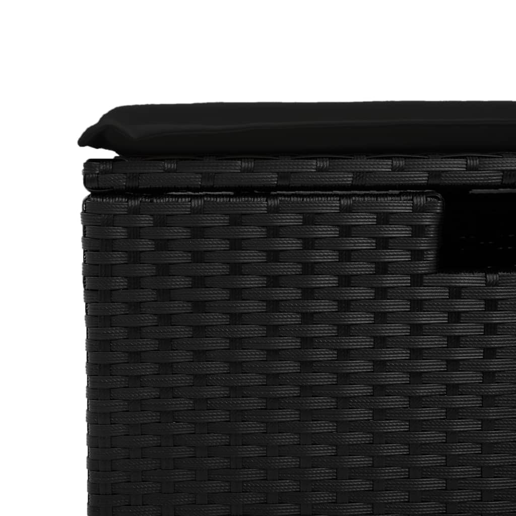 sofasæt til haven 4 dele med hynder polyrattan sort