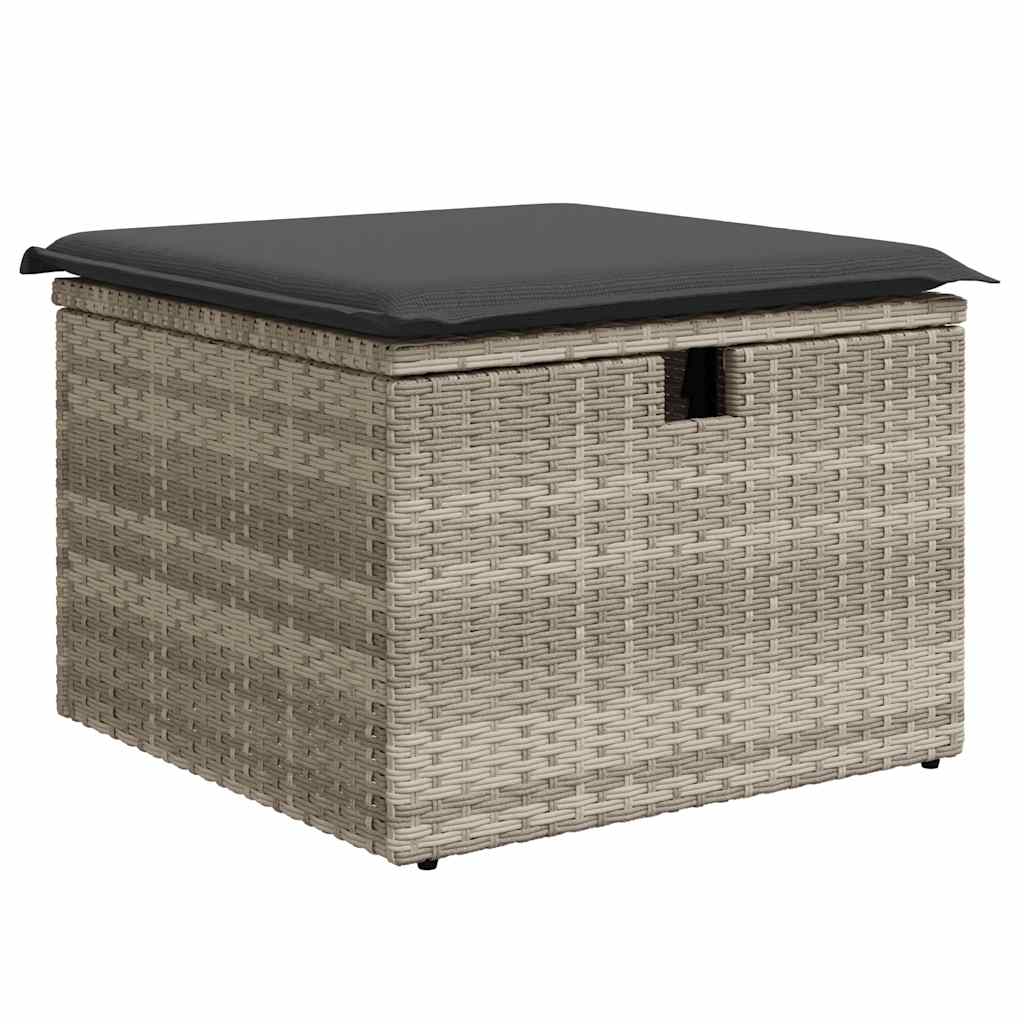 sofasæt til haven 4 dele med hynder polyrattan lysegrå