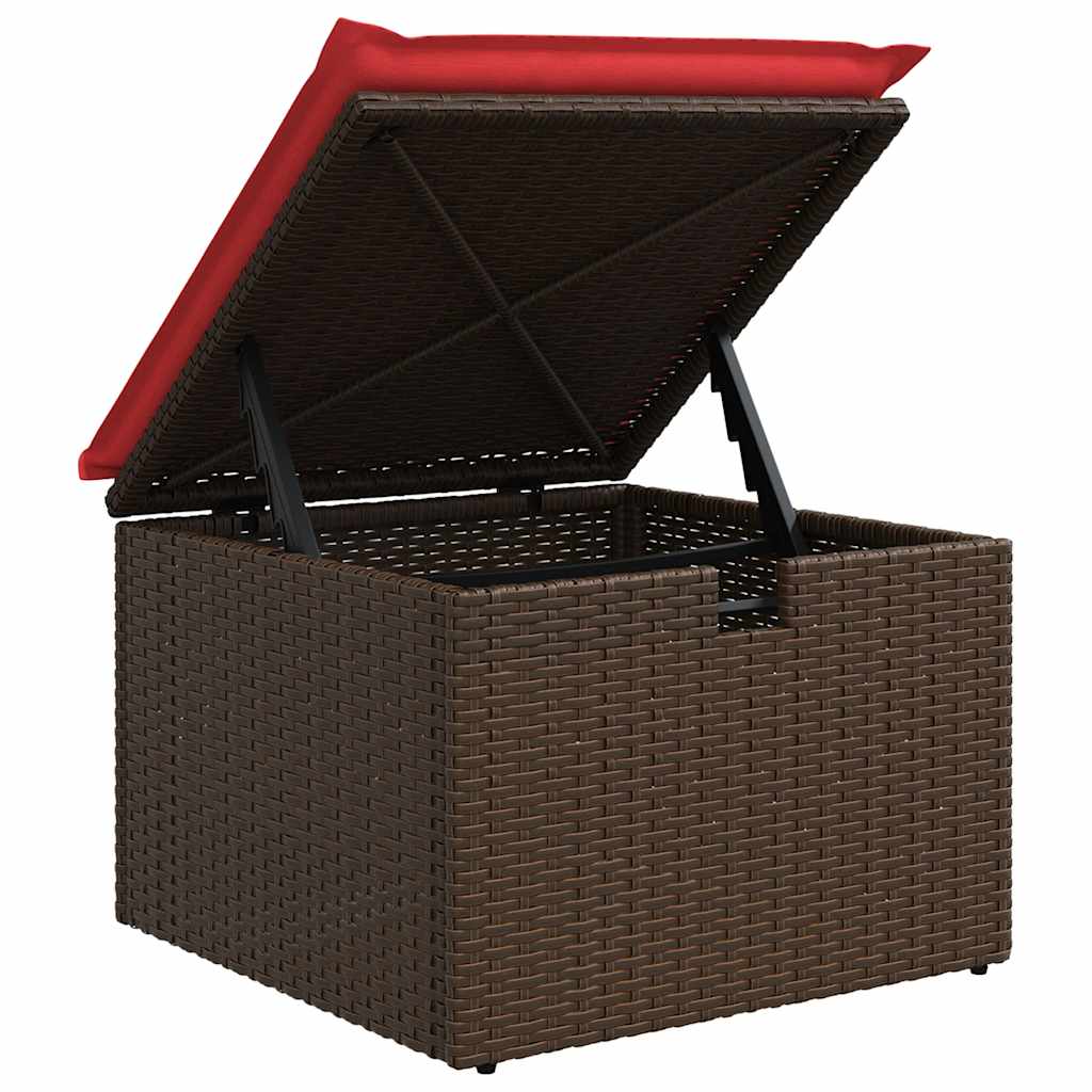 sofasæt til haven 7 dele med hynder polyrattan brun