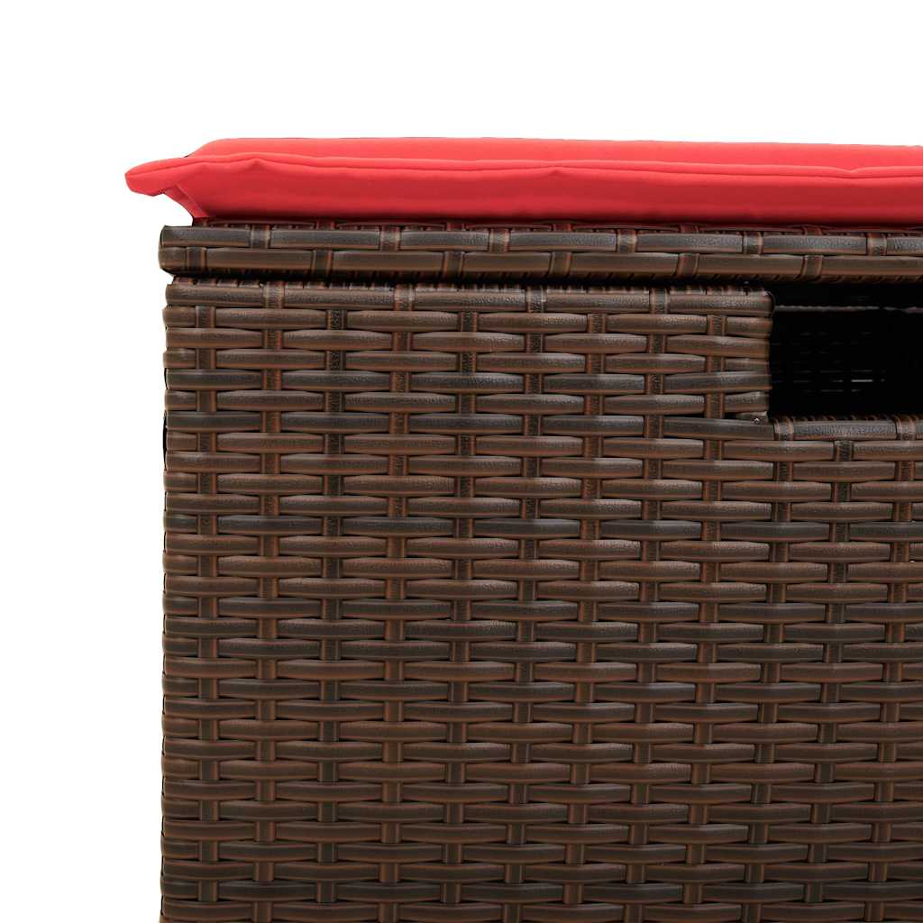 sofasæt til haven 6 dele med hynder polyrattan brun