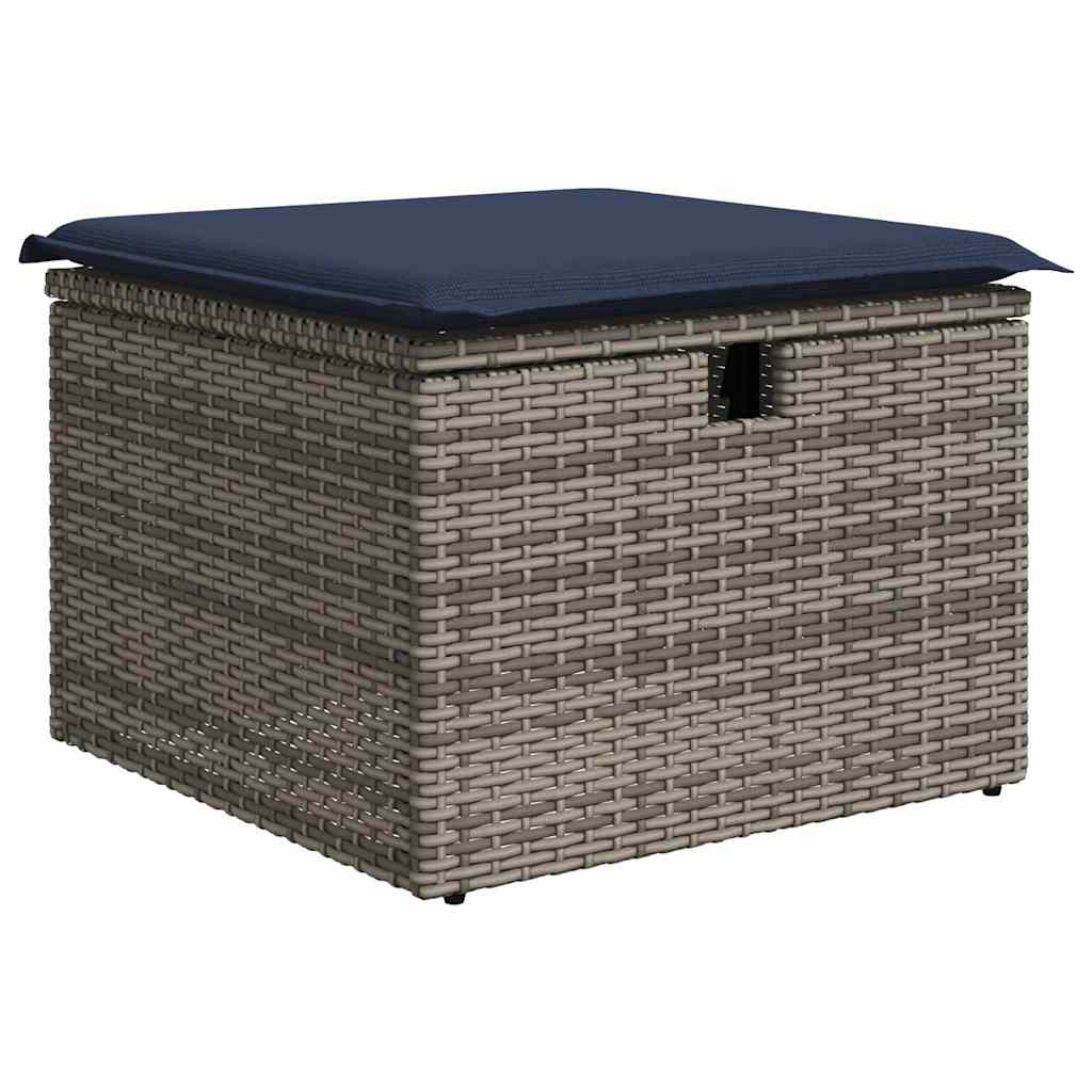 sofasæt til haven 4 dele med hynder polyrattan grå