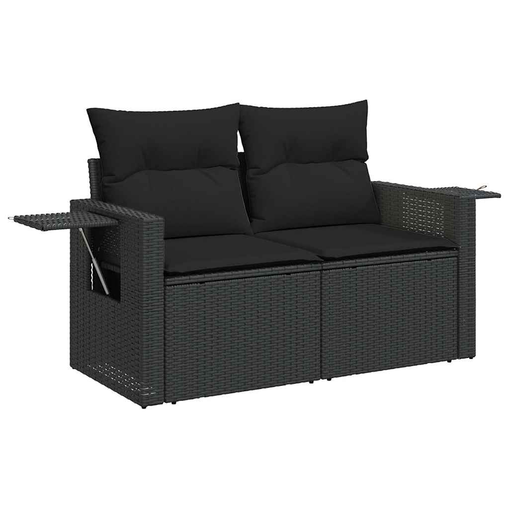 sofasæt til haven 8 dele med hynder polyrattan sort