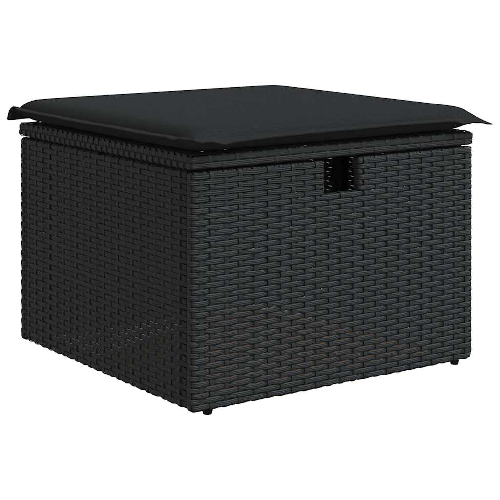 sofasæt til haven 8 dele med hynder polyrattan sort