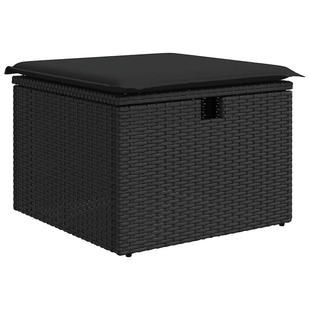 sofasæt til haven 9 dele med hynder polyrattan sort