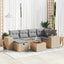 sofasæt til haven 7 dele med hynder polyrattan beige