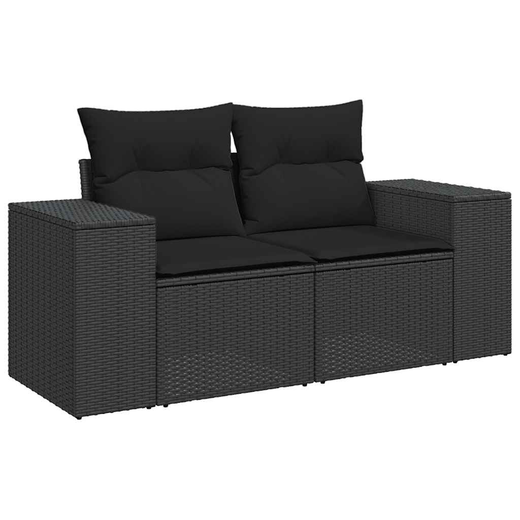 sofasæt til haven 8 dele med hynder polyrattan sort