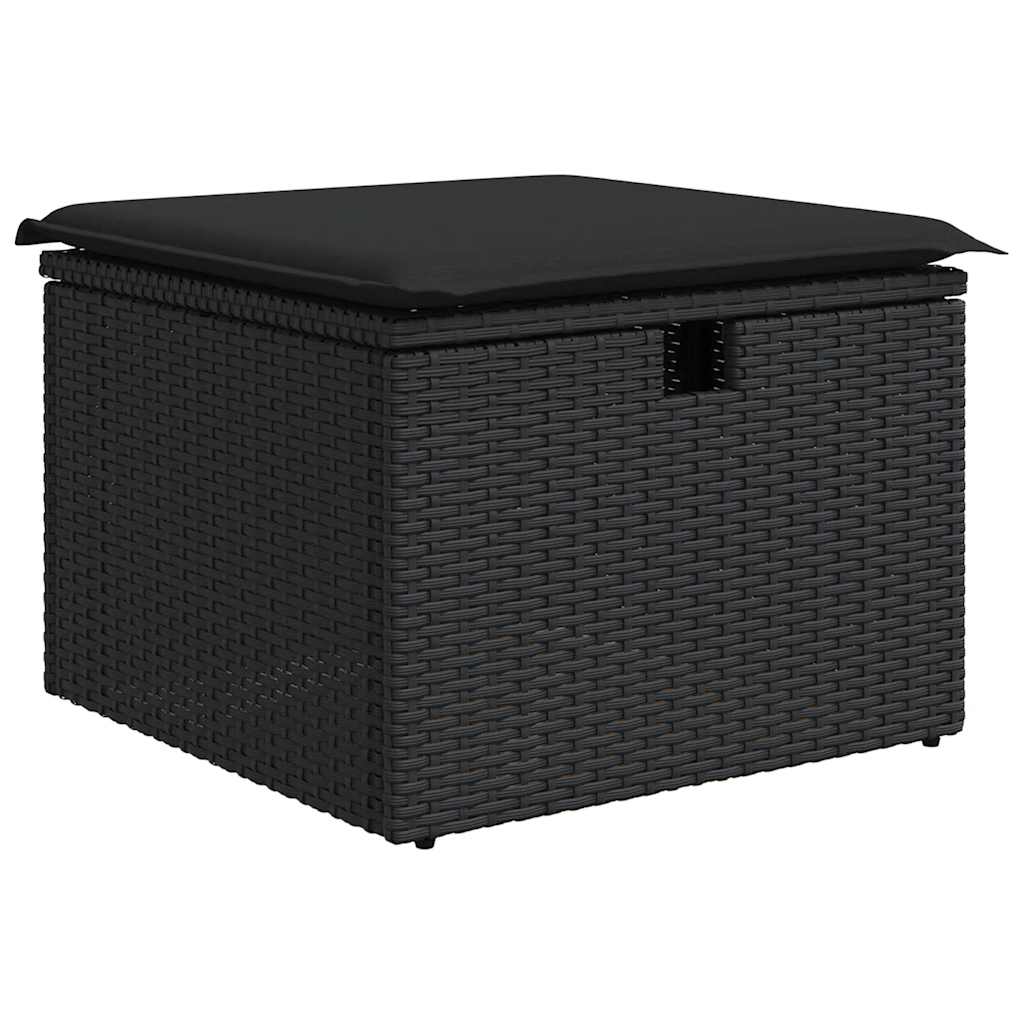 sofasæt til haven 9 dele med hynder polyrattan sort