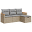 sofasæt til haven 4 dele med hynder polyrattan beige