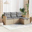 sofasæt til haven 4 dele med hynder polyrattan beige