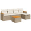 sofasæt til haven 6 dele med hynder polyrattan beige