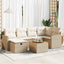 sofasæt til haven 7 dele med hynder polyrattan beige