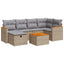 sofasæt til haven 7 dele med hynder polyrattan beige