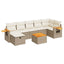 sofasæt til haven 8 dele med hynder polyrattan beige