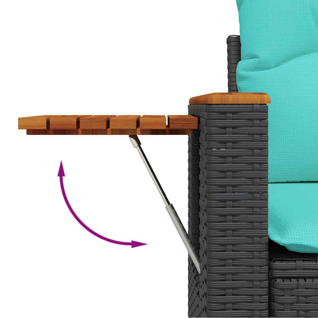 sofasæt til haven 6 dele med hynder polyrattan sort