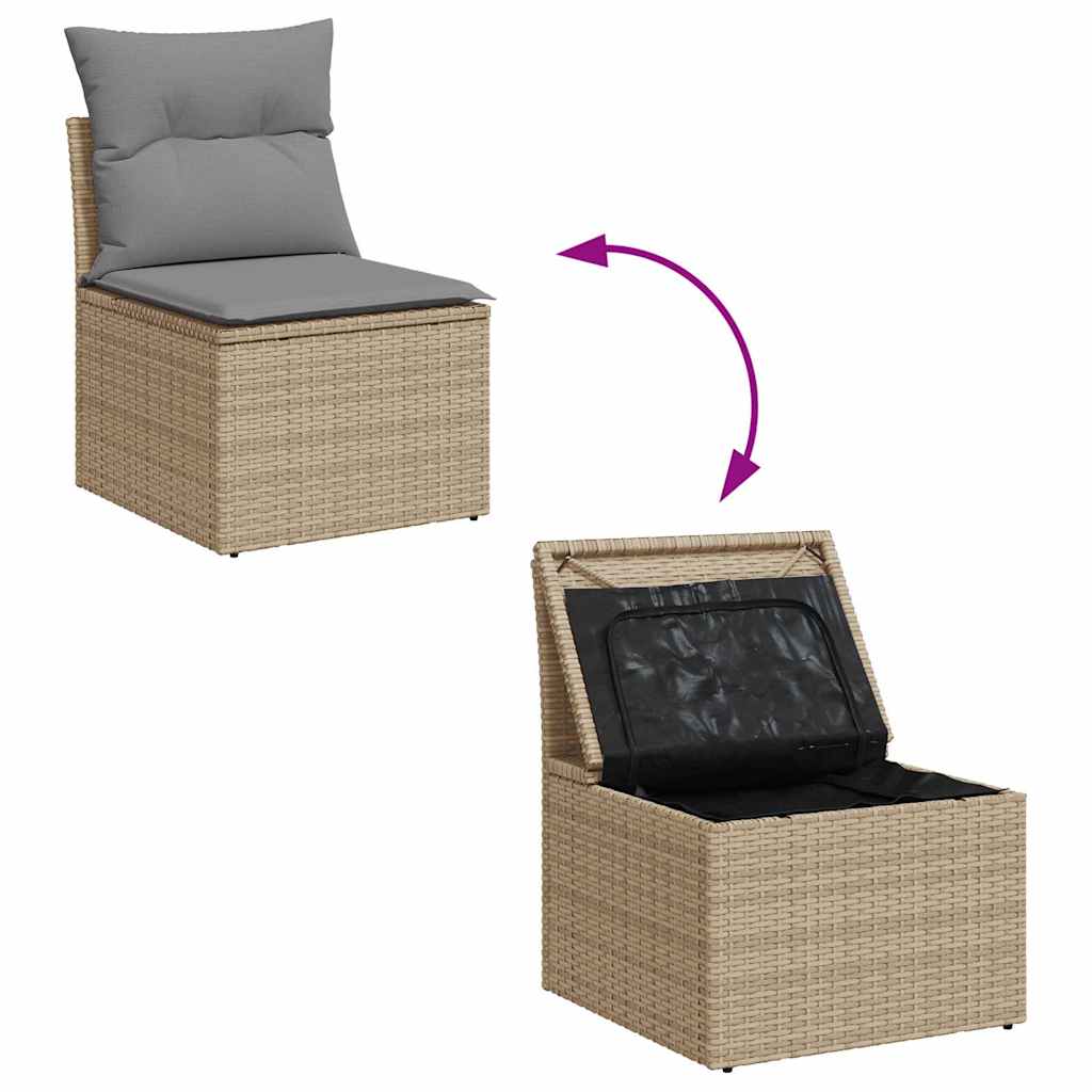 sofasæt til haven 4 dele med hynder polyrattan beige