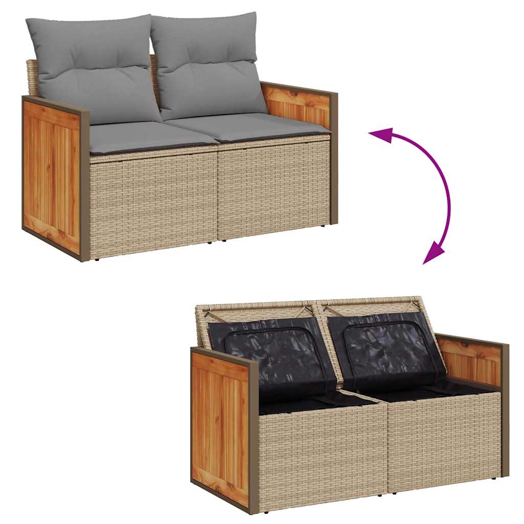 sofasæt til haven 4 dele med hynder polyrattan beige