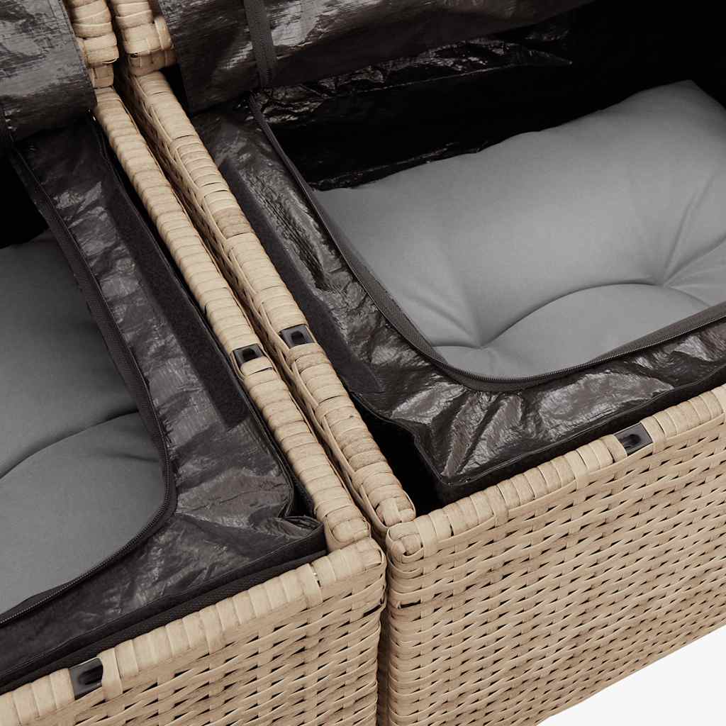 sofasæt til haven 4 dele med hynder polyrattan beige