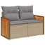 sofasæt til haven 5 dele med hynder polyrattan beige