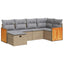 sofasæt til haven 6 dele med hynder polyrattan beige