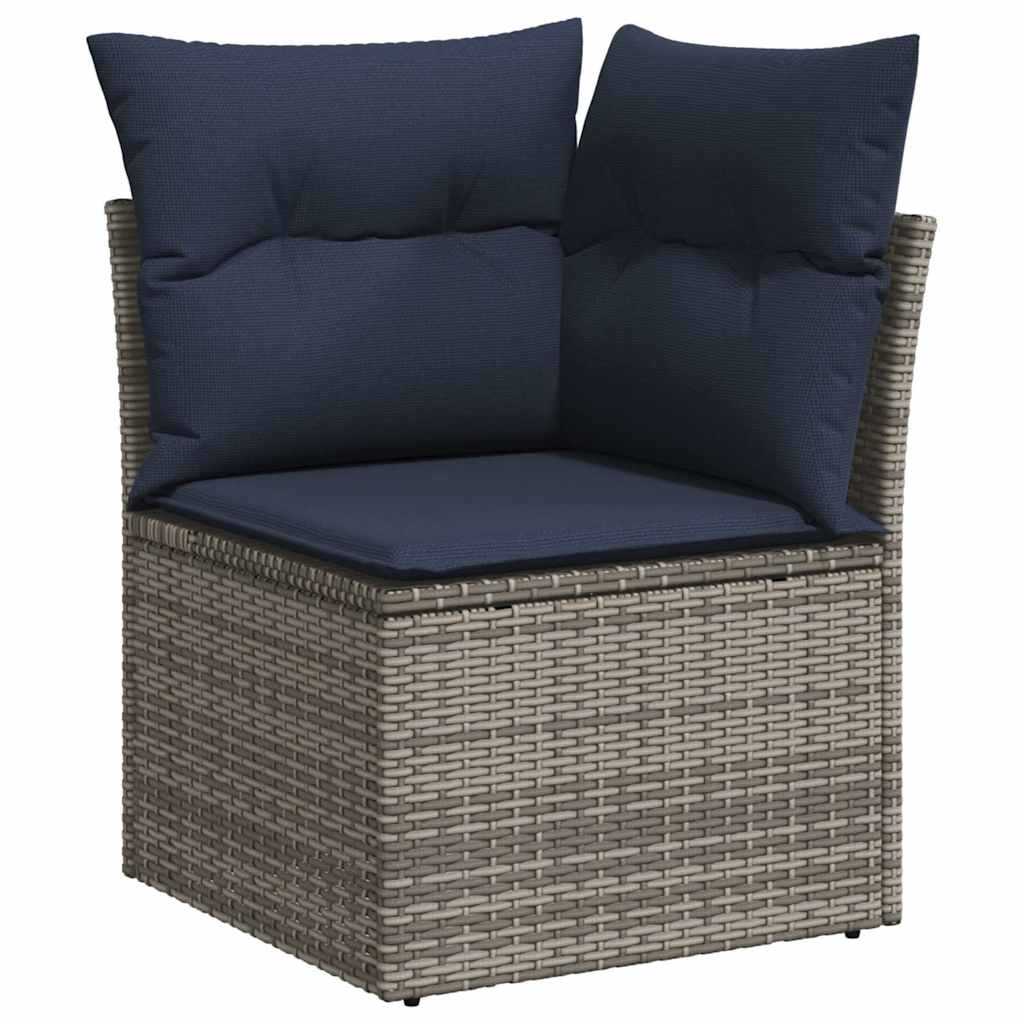 sofasæt til haven 6 dele med hynder polyrattan grå