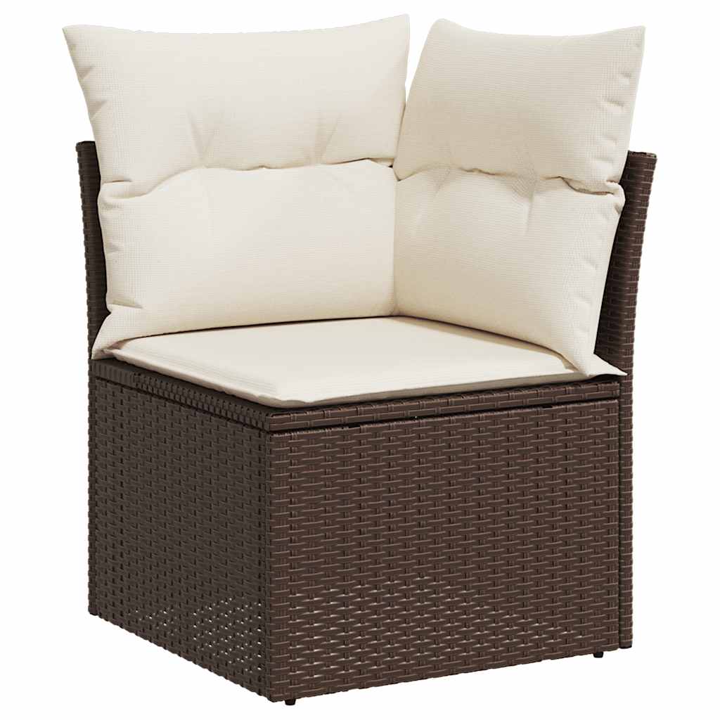 sofasæt til haven 8 dele med hynder polyrattan brun